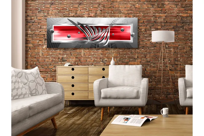 Tavla Silver Wings (1 Part) Narrow Red 150x50 - Artgeist sp. z o. o. — Artgeist sp. z o. o.