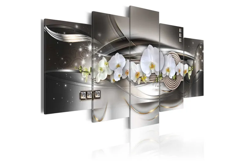 Tavla Steel Orchids 100x50 - Artgeist sp. z o. o. — Artgeist sp. z o. o.