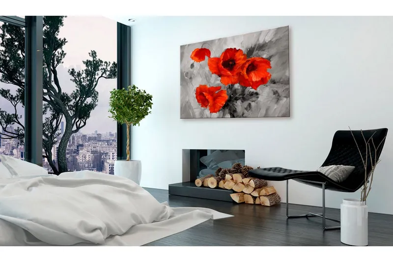 Tavla Steel Poppies 90x60 - Artgeist sp. z o. o. — Artgeist sp. z o. o.