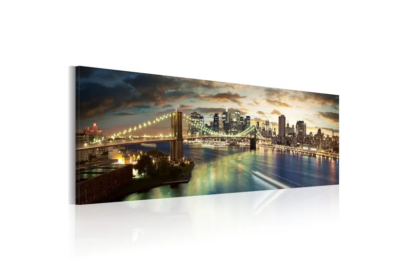 Tavla The East River At Night 120x40 - Artgeist sp. z o. o. — Artgeist sp. z o. o.