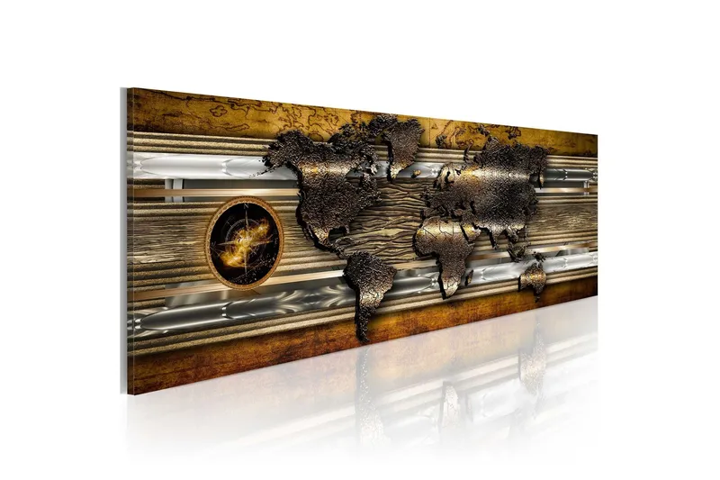 Tavla The Golden Map 120x40 - Artgeist sp. z o. o. — Artgeist sp. z o. o.