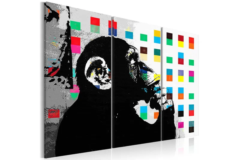 Tavla The Thinker Monkey By Banksy 90x60 - Artgeist sp. z o. o. — Artgeist sp. z o. o.