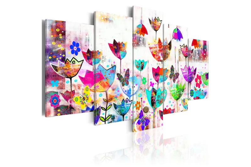 Tavla Tulips In The Rain 100x50 - Artgeist sp. z o. o. — Artgeist sp. z o. o.