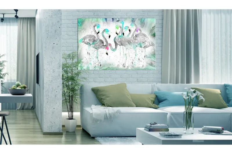Tavla Turquoise Flamingoes 120x80 - Artgeist sp. z o. o. — Artgeist sp. z o. o.