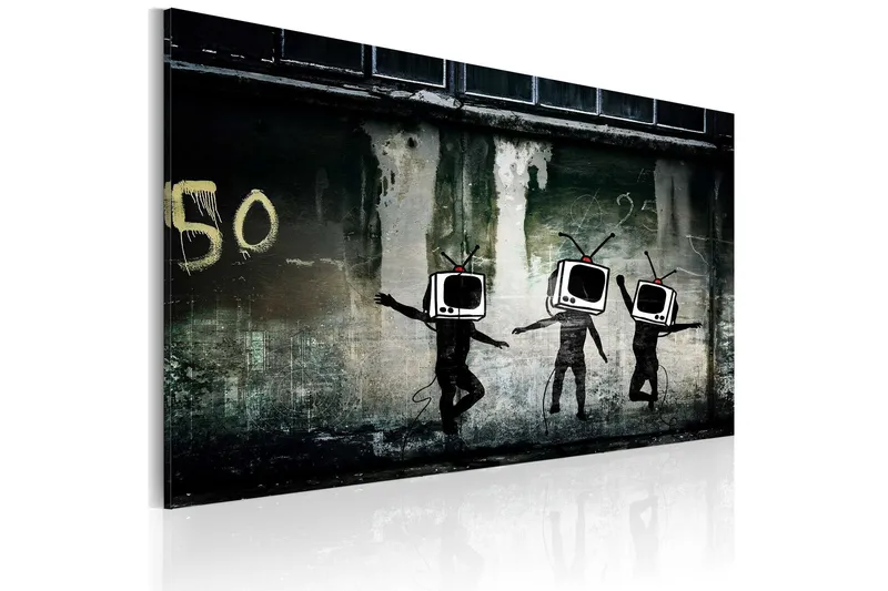 Tavla Tv Heads Dance Banksy 60x40 - Artgeist sp. z o. o. — Artgeist sp. z o. o.