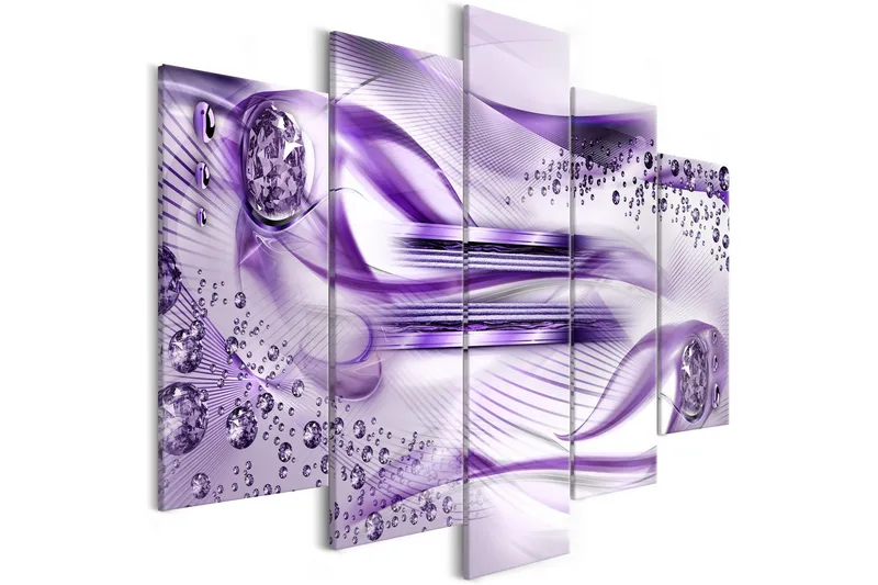 Tavla Underwater Harp 5 Parts Wide Violet 100x50 - Artgeist sp. z o. o. — Artgeist sp. z o. o.