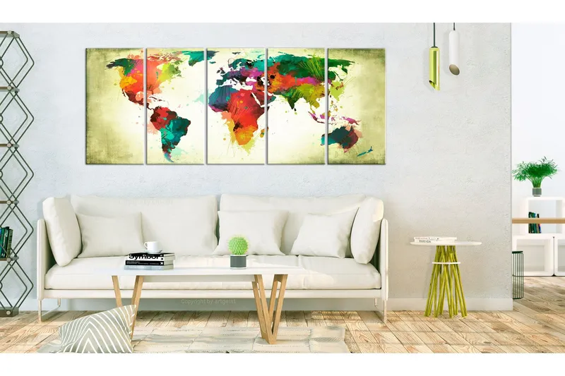 Tavla Unusual World Map 225x90 - Artgeist sp. z o. o. — Artgeist sp. z o. o.