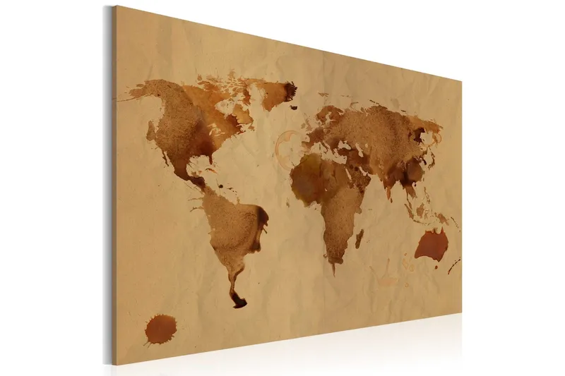 Tavla Världen målad med kaffe 120x80 - Artgeist sp. z o. o. — Artgeist sp. z o. o.