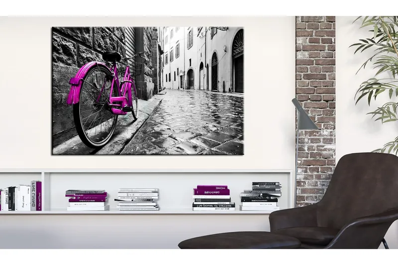 Tavla Vintage Pink Bike 120x80 - Artgeist sp. z o. o. — Artgeist sp. z o. o.