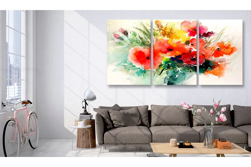 Tavla Watercolor Bouquet 60x30 - Artgeist sp. z o. o. — Artgeist sp. z o. o.