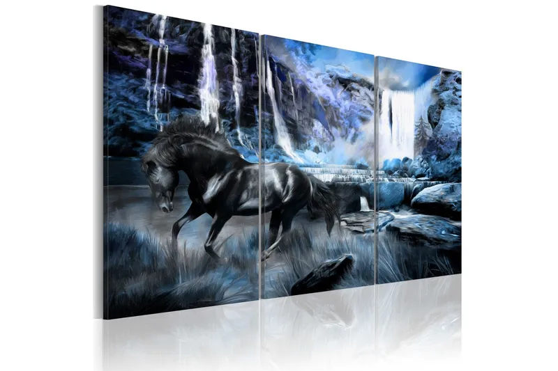 Tavla Waterfall in colour of sapphire 90x60 - Artgeist sp. z o. o. — Artgeist sp. z o. o.