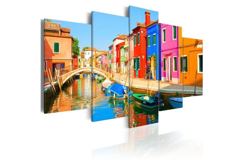 Tavla Waterfront In Rainbow Colors 100x50 - Artgeist sp. z o. o. — Artgeist sp. z o. o.