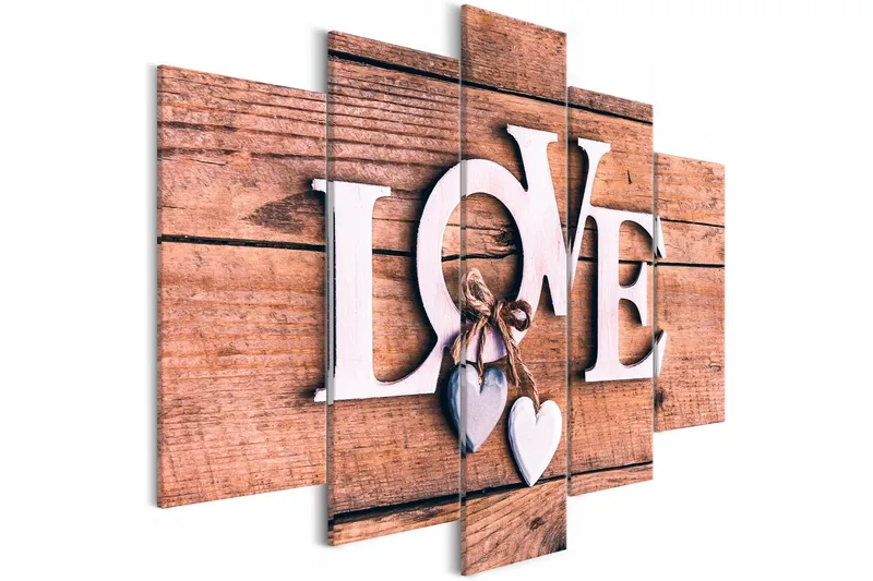 Tavla Wooden Letters 5-Parts Wide 100x50 - Artgeist sp. z o. o. — Artgeist sp. z o. o.