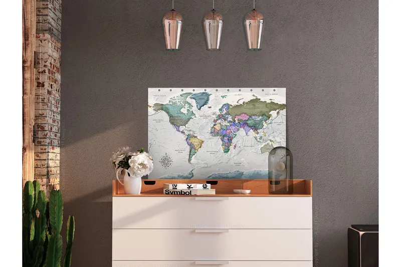 Tavla World Destinations (1 Part) Wide 90x60 - Artgeist sp. z o. o. — Artgeist sp. z o. o.