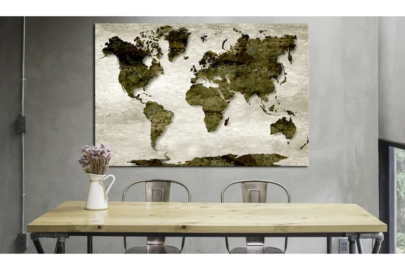Tavla World Map: 60x40 Grön