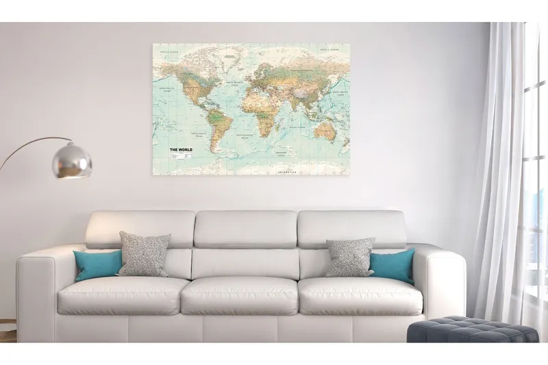 Tavla World Map: Beautiful World 120x80 - Artgeist sp. z o. o. — Artgeist sp. z o. o.