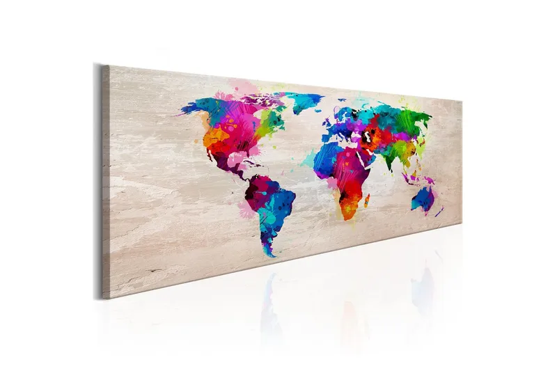 Tavla World Map: Finesse of Colours 120x40