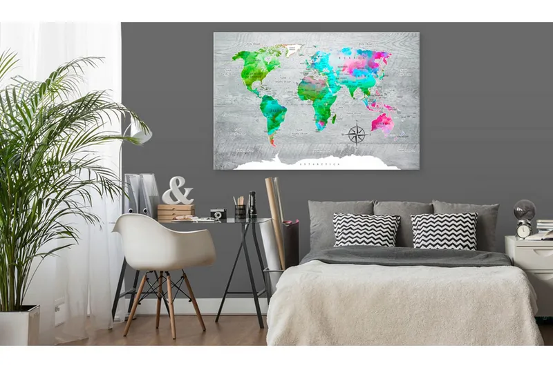 Tavla World Map: Green Paradise 120x80 - Artgeist sp. z o. o. — Artgeist sp. z o. o.