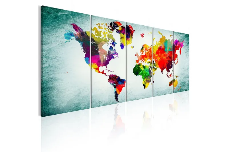 Tavla World Map Green Vignette 225x90 - Artgeist sp. z o. o. — Artgeist sp. z o. o.