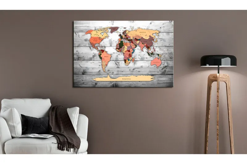 Tavla World Map: New Directions 120x80 - Artgeist sp. z o. o. — Artgeist sp. z o. o.