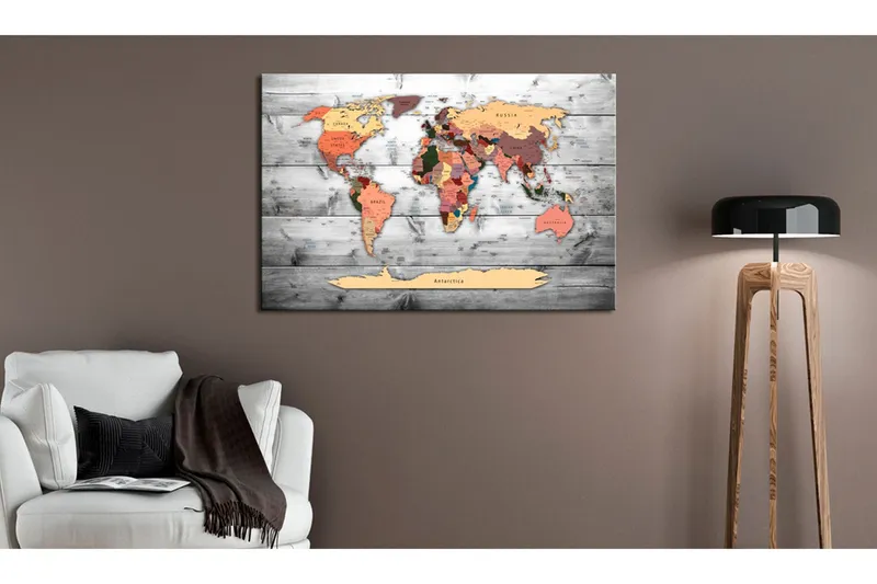 Tavla World Map: New Directions 90x60 - Artgeist sp. z o. o. — Artgeist sp. z o. o.