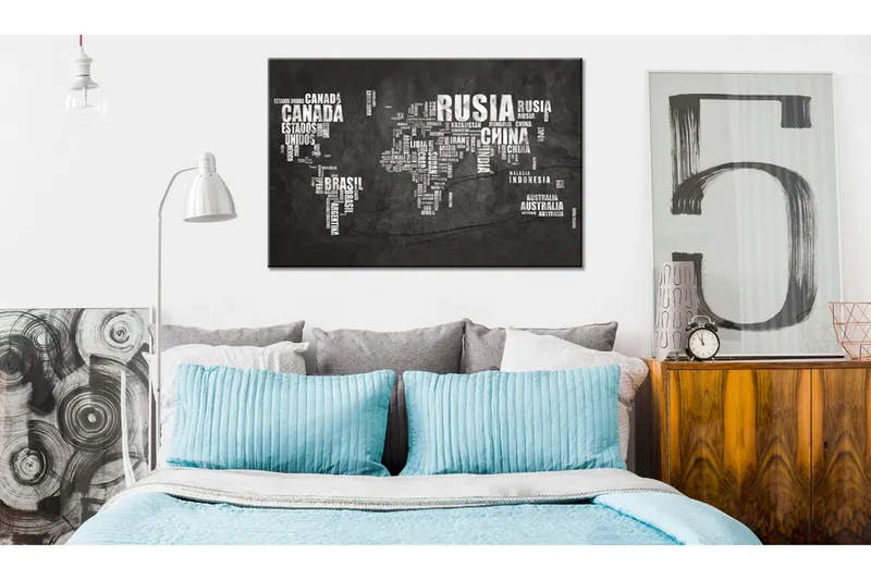 Tavla World Map: Spanish Geography (ES) 120x80 - Artgeist sp. z o. o. — Artgeist sp. z o. o.
