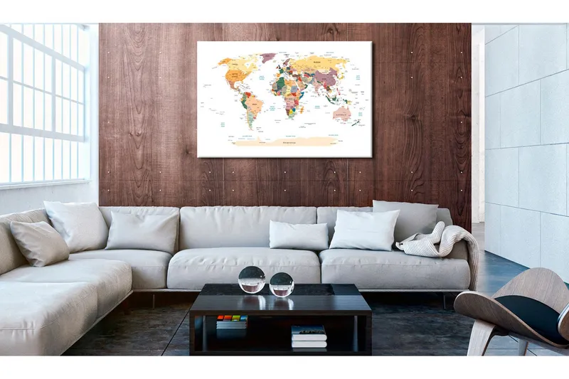 Tavla World Map: Travel Around the World 120x80 - Artgeist sp. z o. o. — Artgeist sp. z o. o.