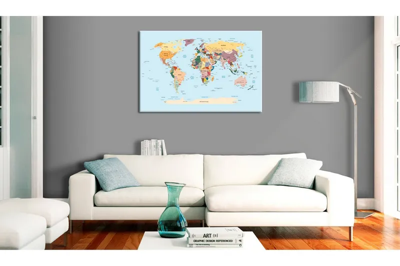 Tavla World Map: Travel with Me 120x80 - Artgeist sp. z o. o. — Artgeist sp. z o. o.