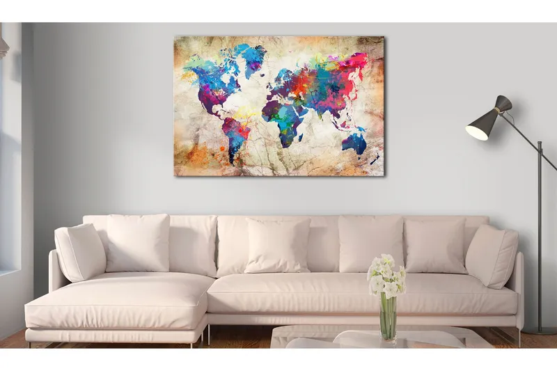 Tavla World Map: Urban Style 120x80 - Artgeist sp. z o. o. — Artgeist sp. z o. o.