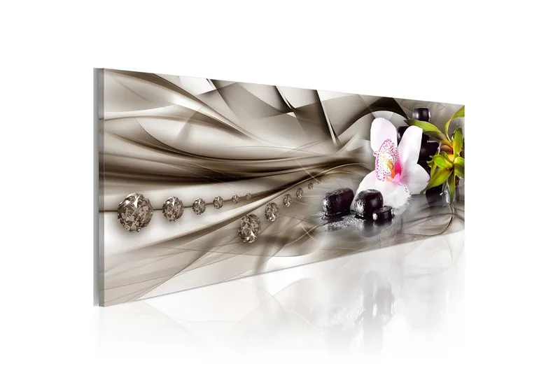 Tavla Zen Composition Orchid Bamboo And Stones 135x45 - Artgeist sp. z o. o. — Artgeist sp. z o. o.