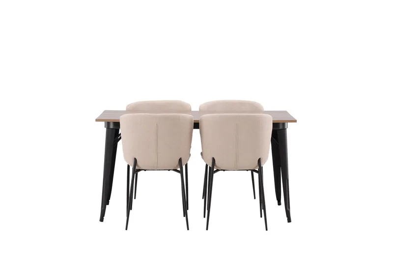 Tempe Matgrupp 140 cm Rektangulär med 4 Modesto stolar - Beige — Venture Home