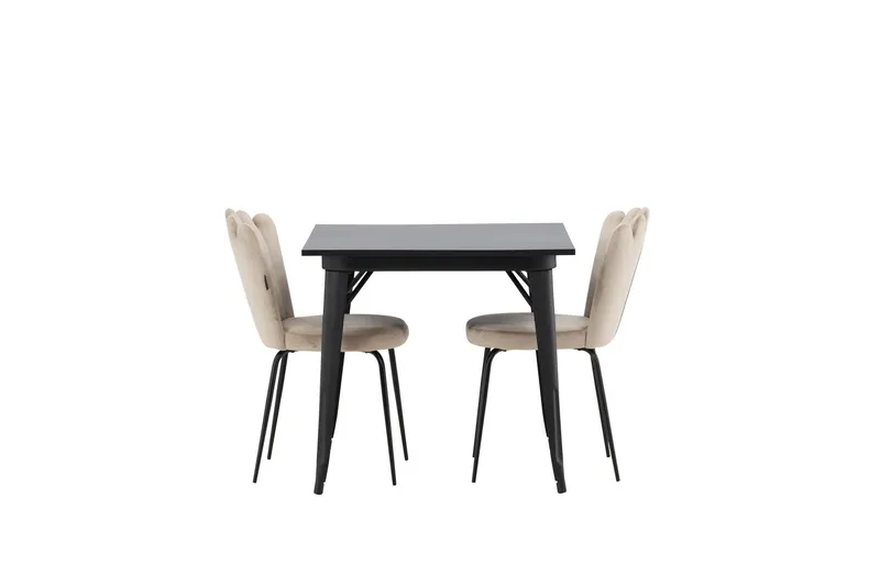 Tempe Matgrupp 80 cm Rektangulär med 2 Limhamn stolar - Beige — Venture Home