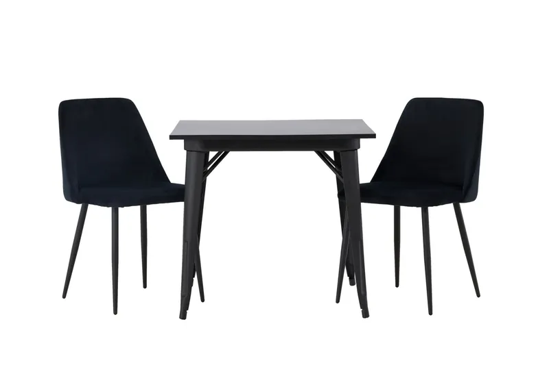 Tempe Matgrupp 80 cm Rektangulär med 2 Night stolar - Svart (Art.nr 3059666) — Venture Home