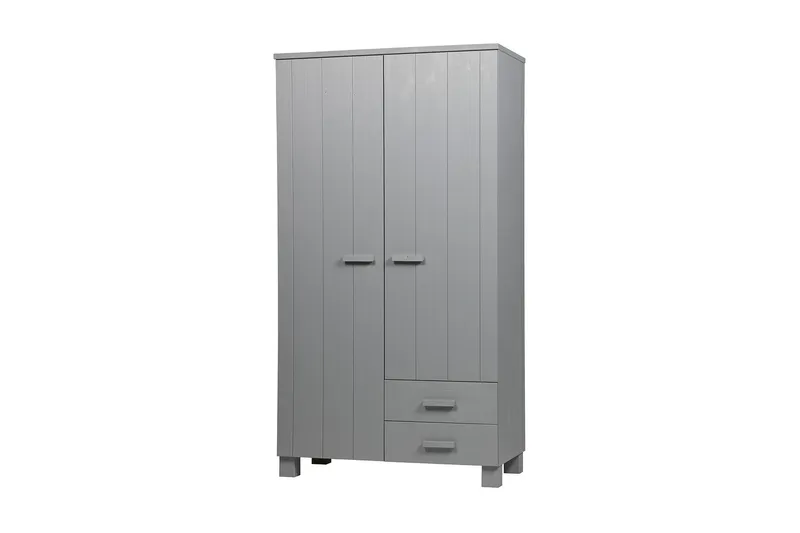 Tenney Garderob med 2 Lådor 111 cm - Grå Tall — WOOOD