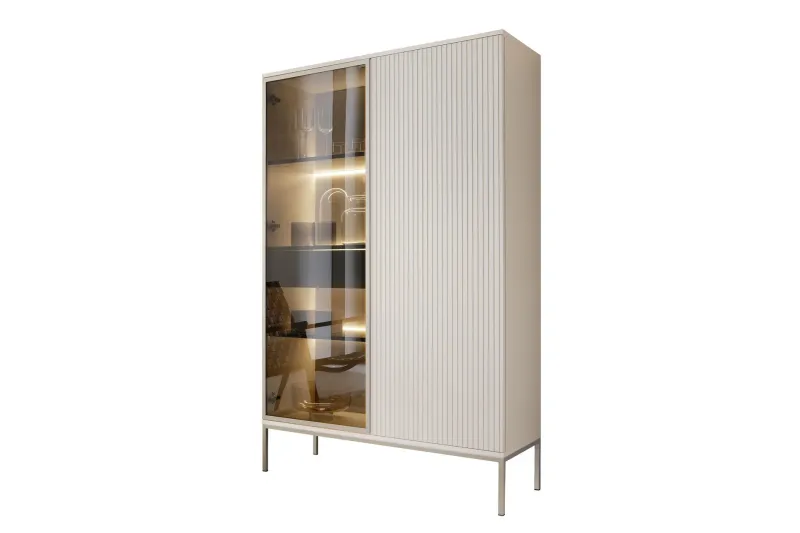 Tenorio Vitrinskåp 104x166 cm - Beige — Beige