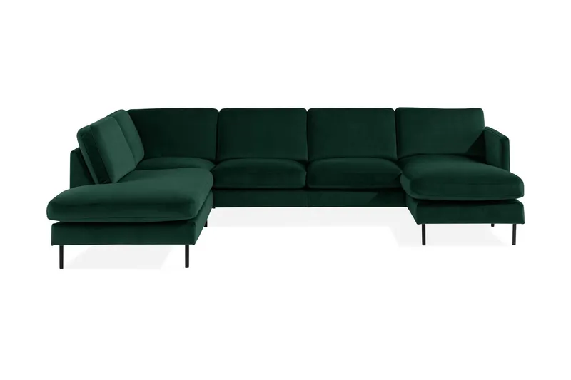 Teodin U-soffa med Divan Sammet Höger - Grön — Grön