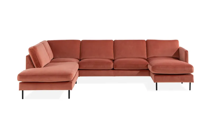 Teodin U-soffa med Divan Sammet Höger - Rosa — Rosa