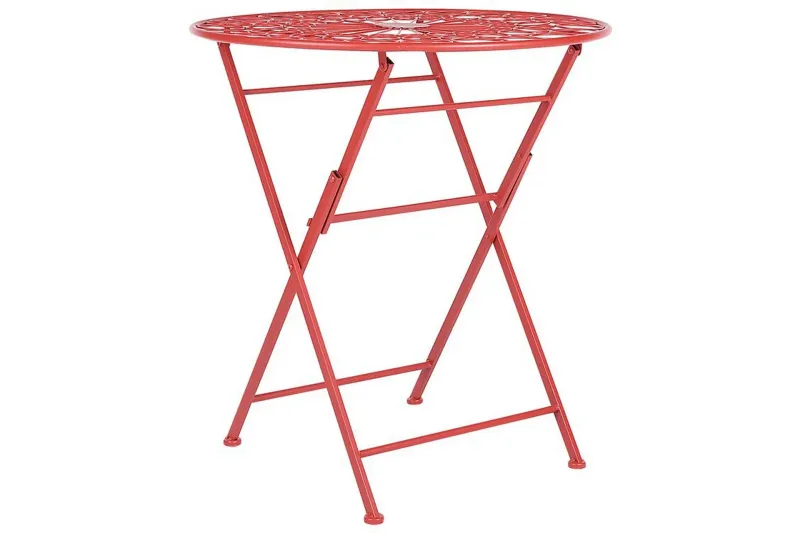Terrace Runt Hopfällbart Cafébord och Bistrobord Utomhus 70 cm Metall - Röd — Röd