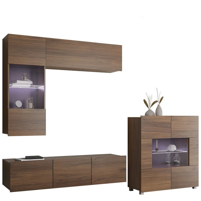 Tessan Tv väggenhet med LED-belysning - blå (Art.nr 3433556) — blå