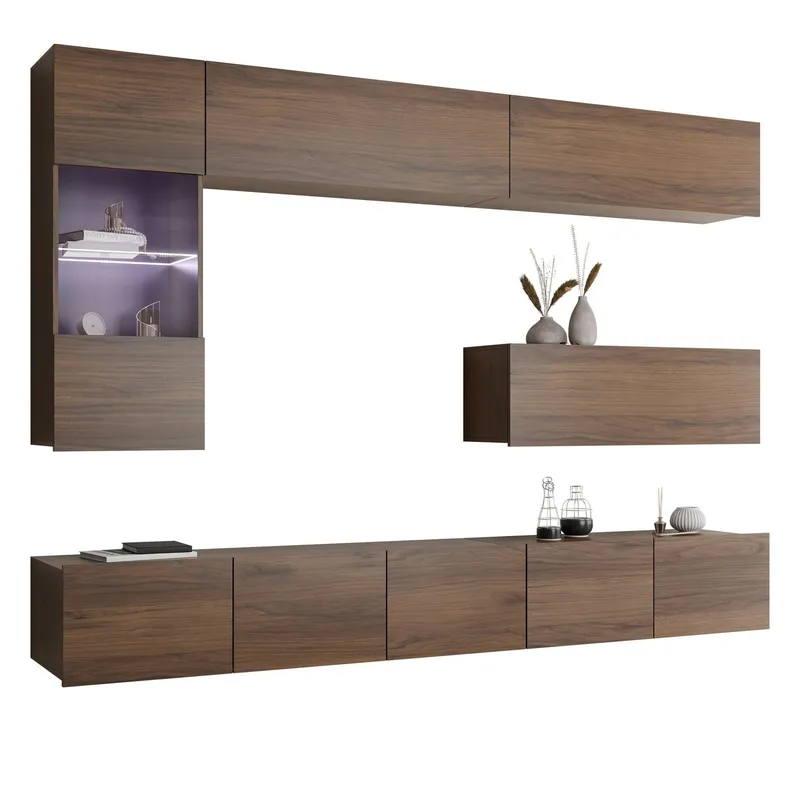 Tessan Tv väggenhet med LED-belysning - brun (Art.nr 3433559) — brun