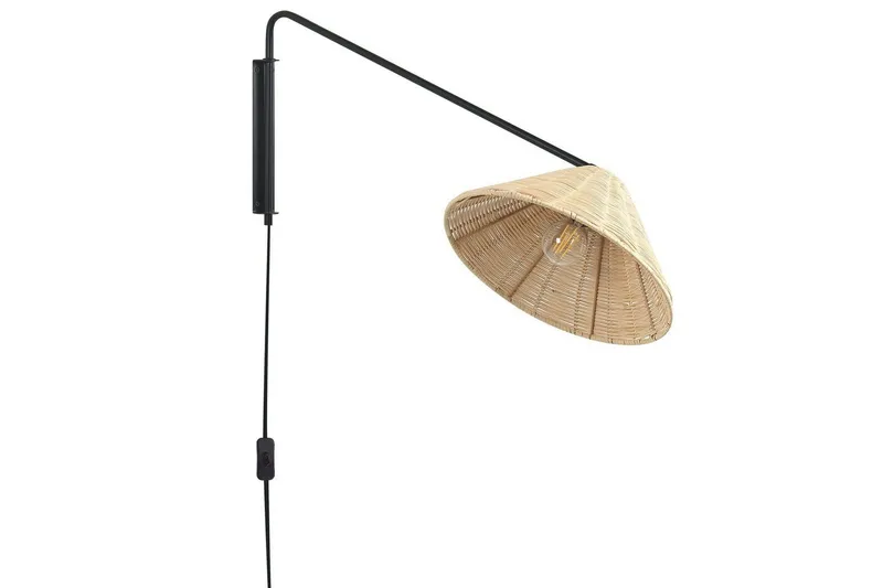 Thirassia Vägglampa E27 - Svart/Natur — Svart/Natur