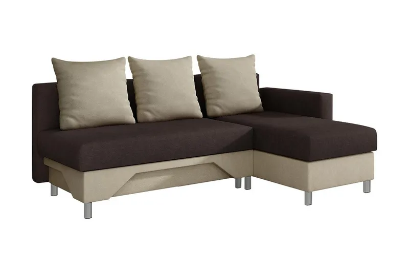 Tom Divanbäddsoffa 215x133x72 cm - Brun/Vit — Brun/Vit