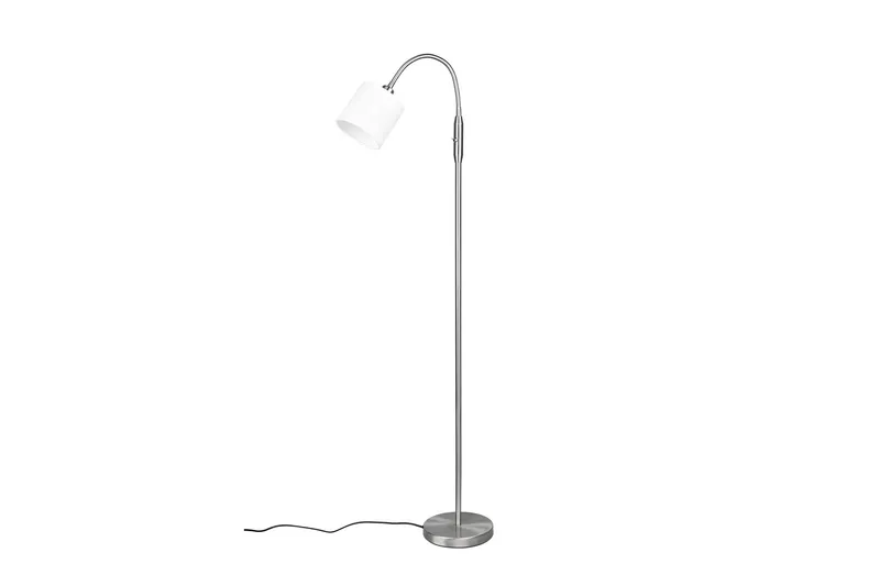 Tommy Golvlampa 1L E14 borstad stål/ vit - Borstad stål/Vit — Trio Lighting