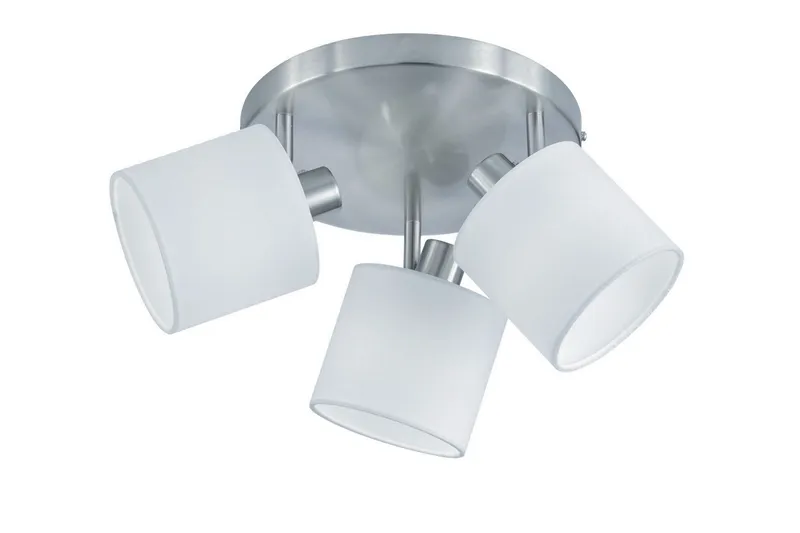 Tommy Spotlight 3L E14 borstad stål/ vit - Borstad stål/Vit — Trio Lighting