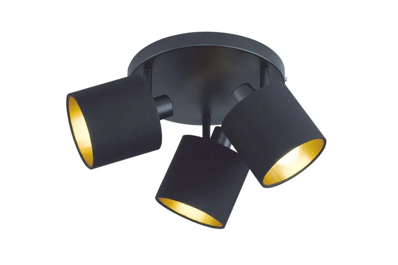 Tommy Spotlight 3L E14 mattsvart/ guld - Matt svart/Guld — Trio Lighting