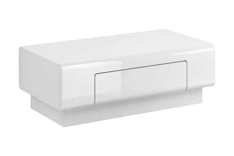 Toreno Soffbord 110 cm med Förvaring Hylla + Låda - Vit — Vit