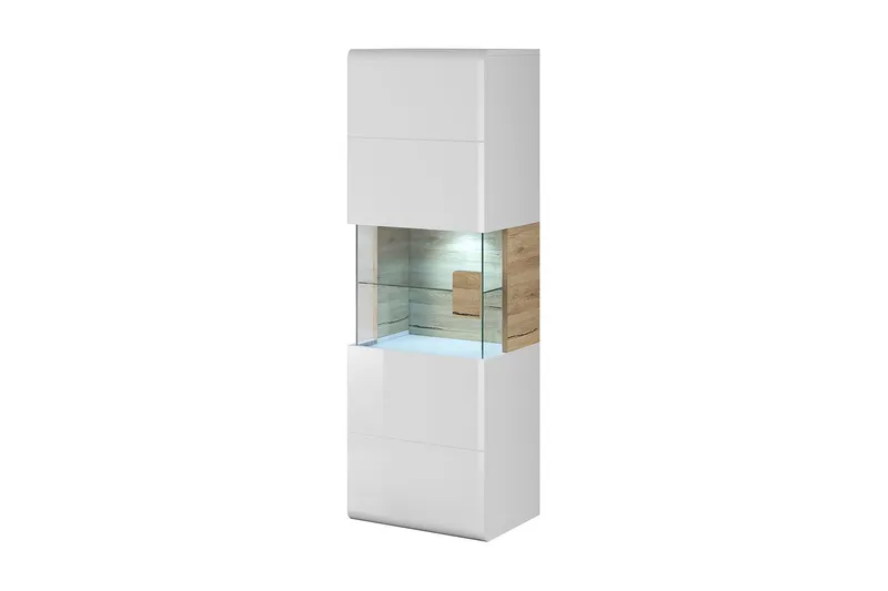 Toreno Vitrinskåp 39 cm djup 53 cm bred 159 cm hög - Vit/Natur — Vit/Natur