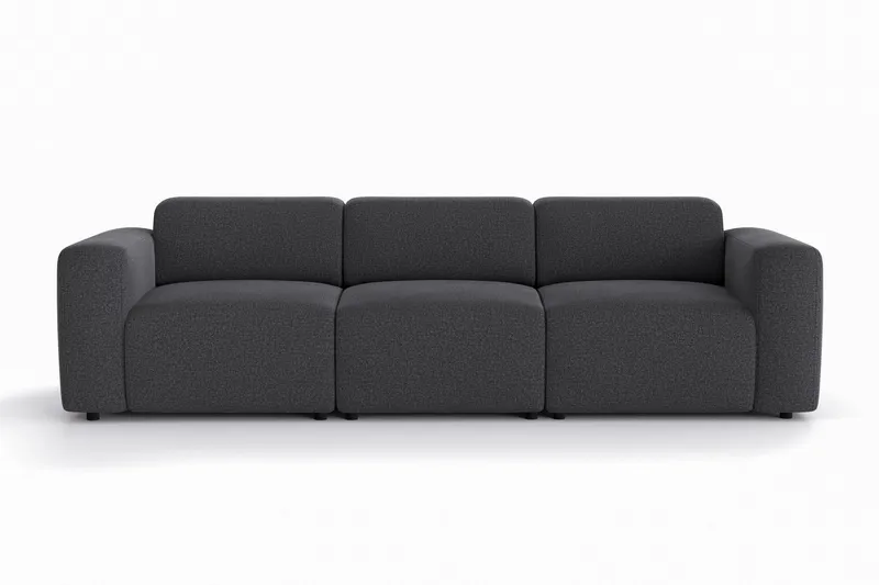 Torvasen 3-sits Soffa i Tyg - Svart — Svart