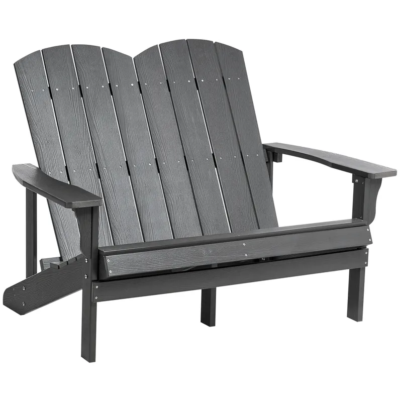 Trädgårdsbänk Adirondack 125 cm - Grå — Grå
