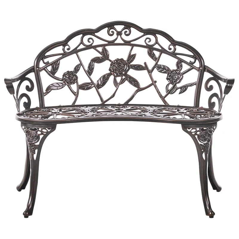Trädgårdsbänk Piura 88 cm Aluminum - Brun — Brun
